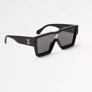 Louis Vuitton Black and Gold Geometric Sunglasses